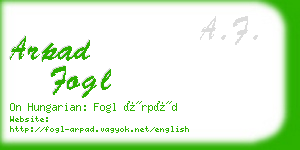 arpad fogl business card